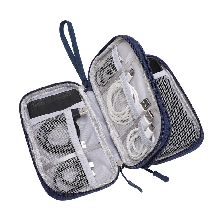Tech Accessory Organizer Pouch with Mesh Compartments and Elastic Cable Loops Bowlift
