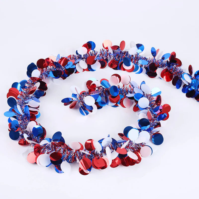 Unisex decorative confetti garland with metallic sequins and flexible wire core Bowlift