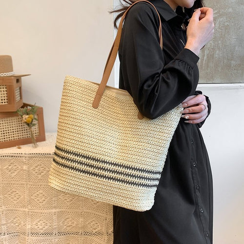 Spacious fabric tote bag with leather handles Bowlift