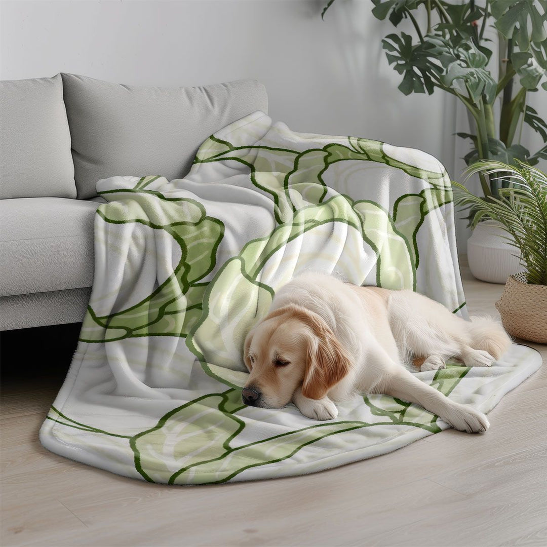 Cartoon Cabbage-Themed Fleece Blanket