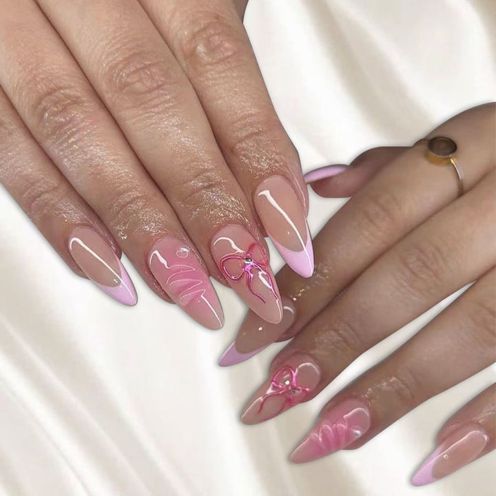 Premium Artistic Stiletto Press-On Nail Set Bowlift