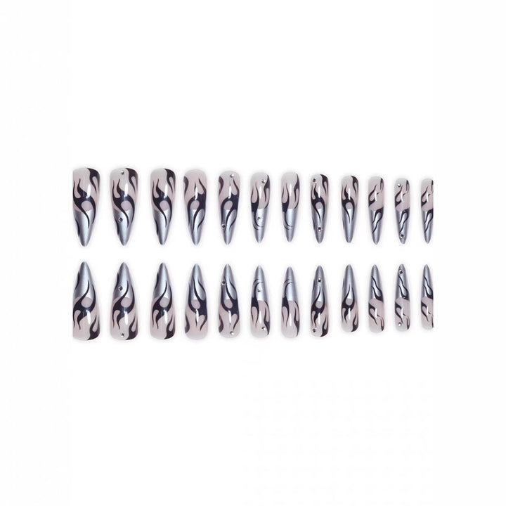 Artistic Flame Nail Design Bowlift