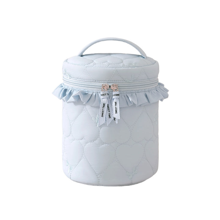Quilted Makeup Storage Canister Bowlift