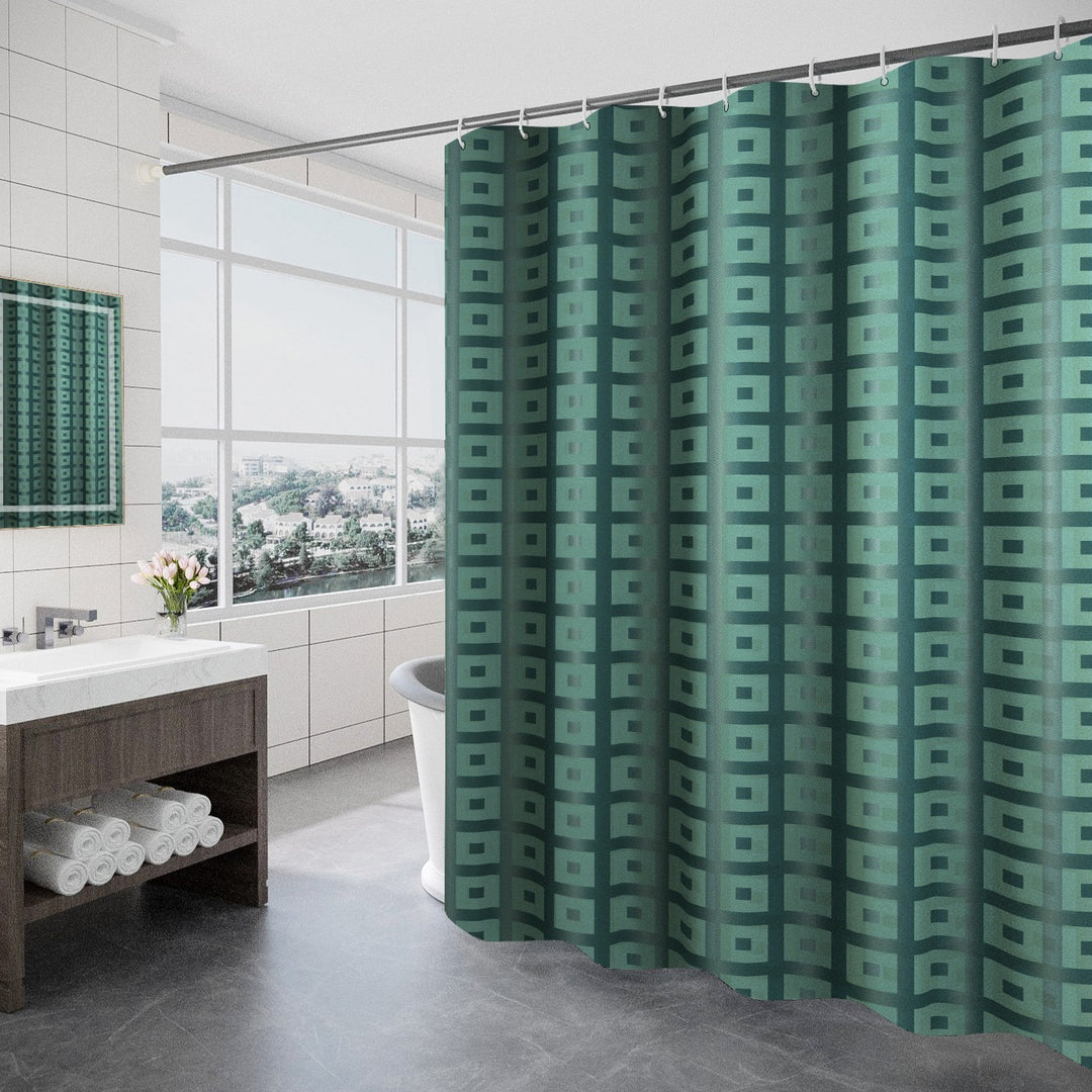 Women's Modern Geometric Shower Curtain Bowlift