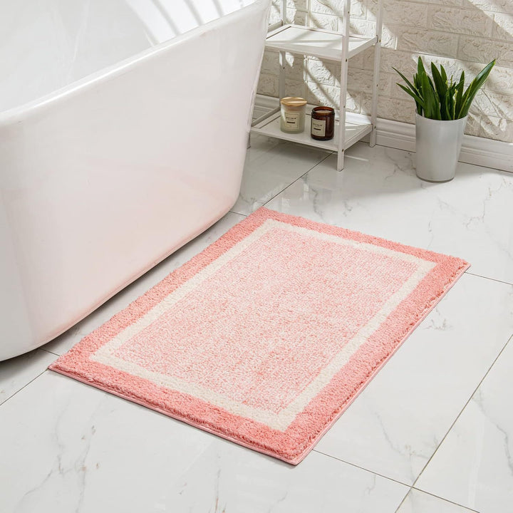 Plush Memory-Foam Non-Slip Checkerboard Bath Rug Bowlift
