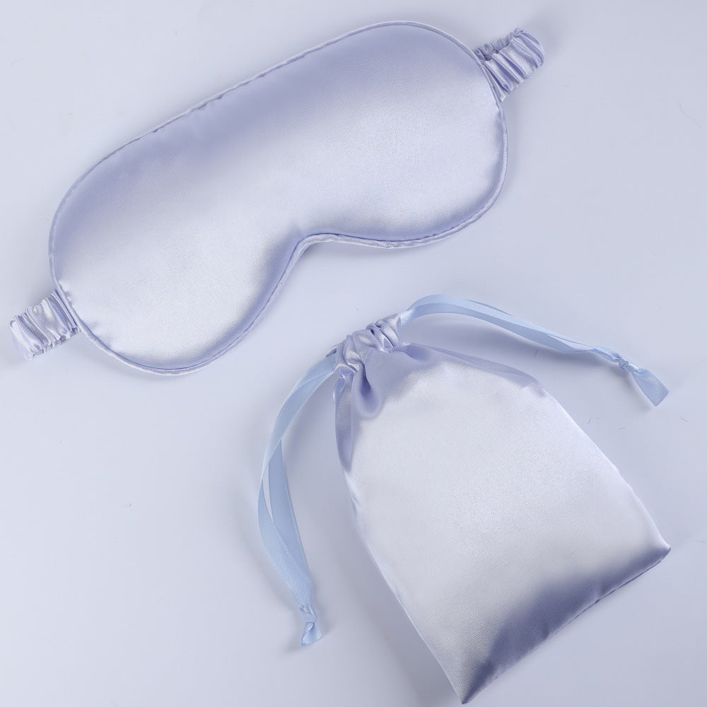 Women's nano silk sleep mask with padded eye area, adjustable elastic band, and storage pouch Bowlift