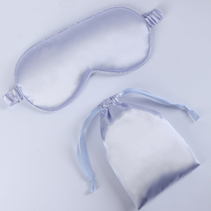 Women's nano silk sleep mask with padded eye area, adjustable elastic band, and storage pouch Bowlift