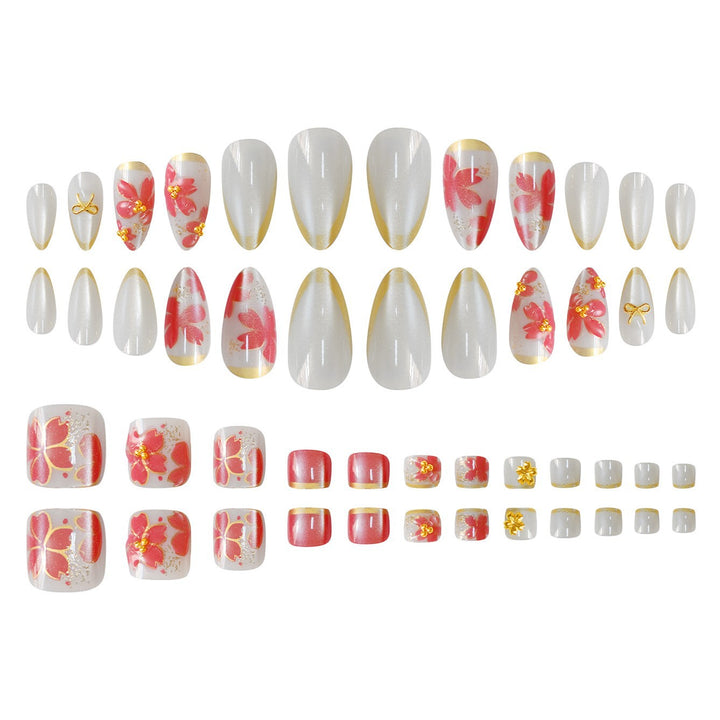 Floral Design Gel Nail Art Bowlift