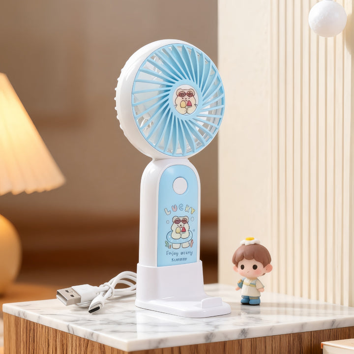 Women's Portable USB Hand Fan with Cute Bowlift Design