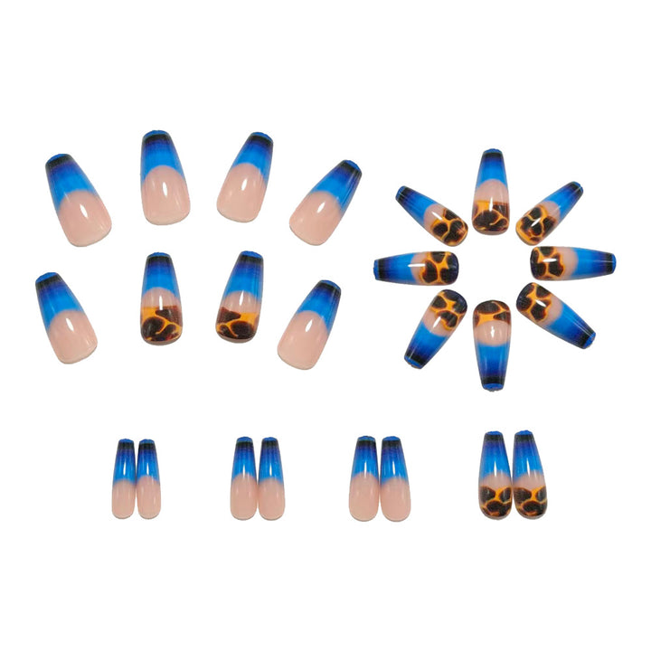 Artificial Nails in Modern Ombre Design with Animal Accents Bowlift