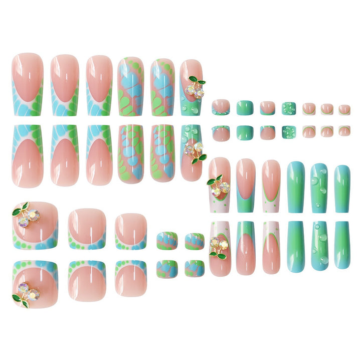 Artistic Nail Art Set with Floral Accents Bowlift