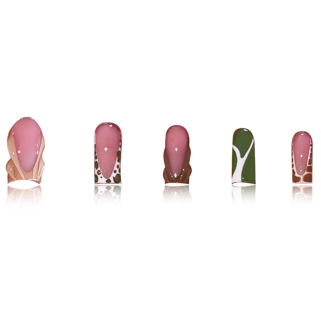 Artistic Press-On Nail Set with Unique Patterns Bowlift