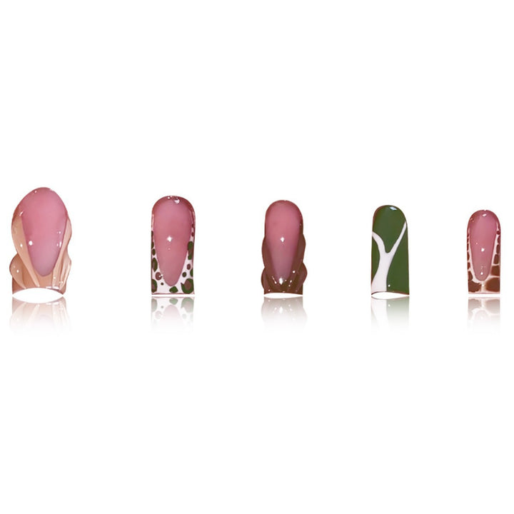 Artistic Press-On Nail Set with Unique Patterns Bowlift