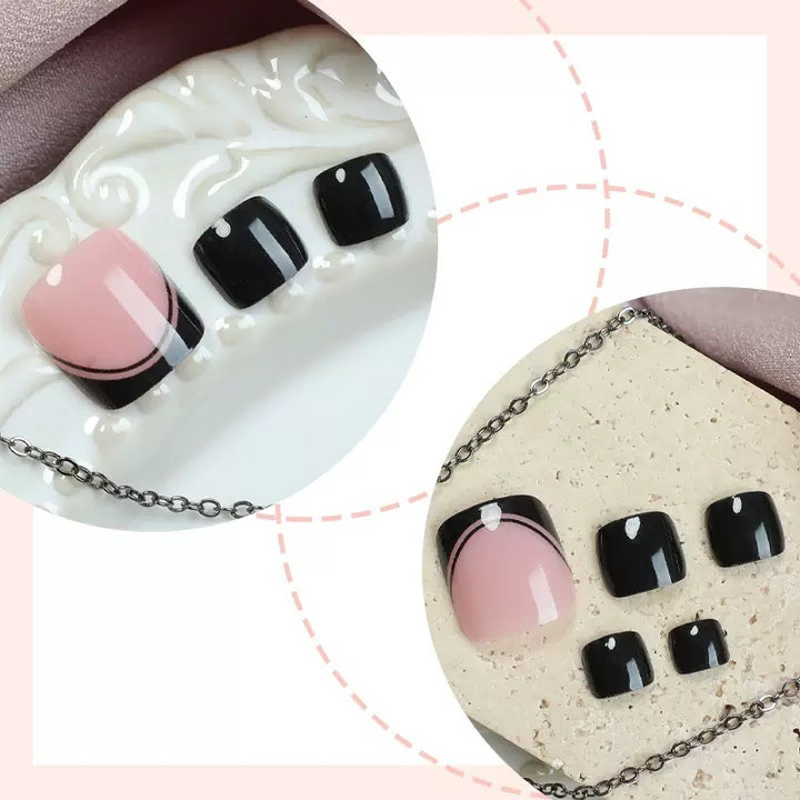 Acrylic Nail Set with Elegant French Design Bowlift
