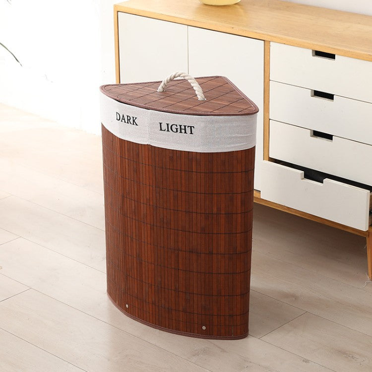 Premium laundry basket with dividers and handcrafted bamboo frame Bowlift