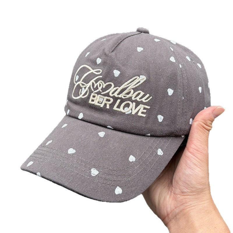 Women's Playful Heart-Patterned Adjustable Cap Bowlift
