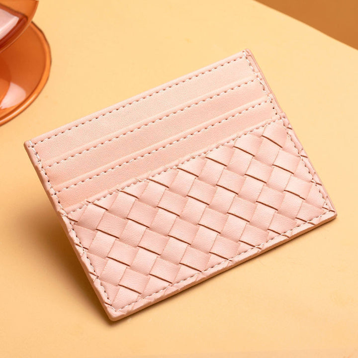 Premium Woven Leather Cardholder Bowlift