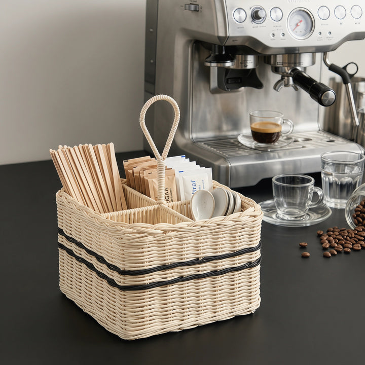 Practical storage basket with compartments Bowlift
