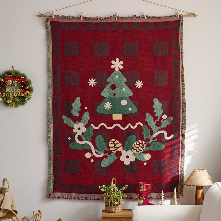 Festive Holiday-Themed Wall Tapestry