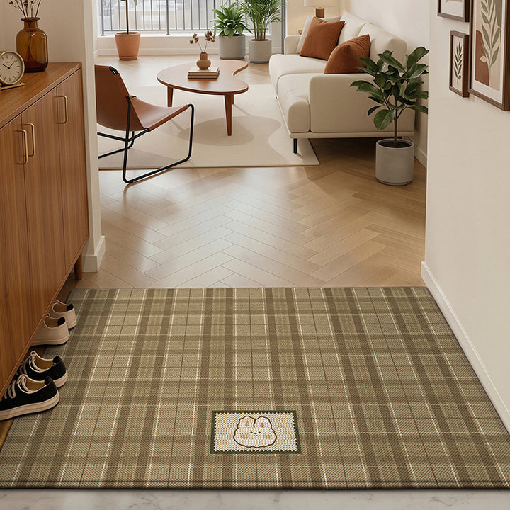 Striped Textured Welcome Mat Bowlift