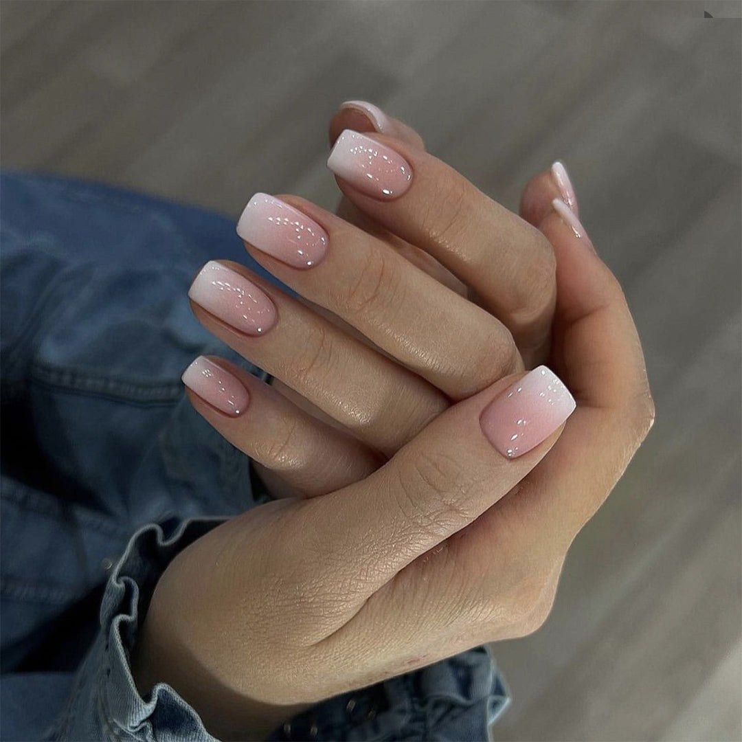 Artful Nail Extensions with Gentle Gradient Bowlift