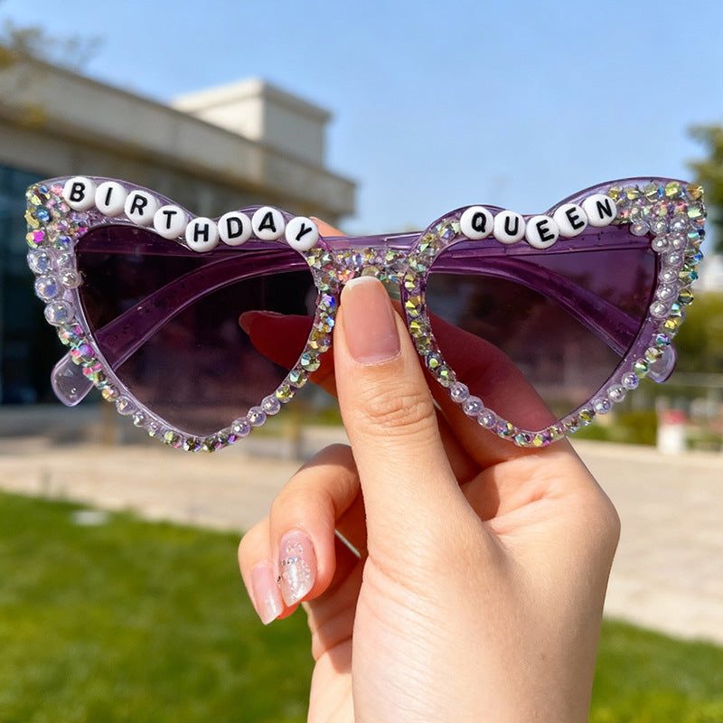 Rhinestone-Accented Birthday-Themed Sunglasses Bowlift