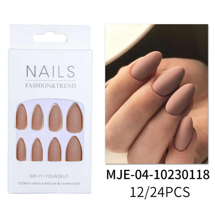 Matte Almond-Shaped Press-On Nail Tips Bowlift