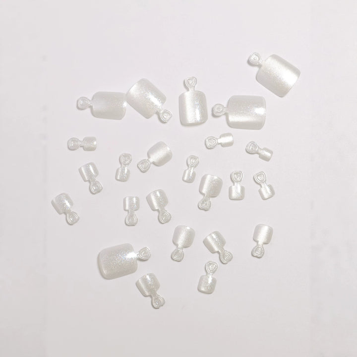 Premium Glittering Pedicure Press-On Nail Set Bowlift