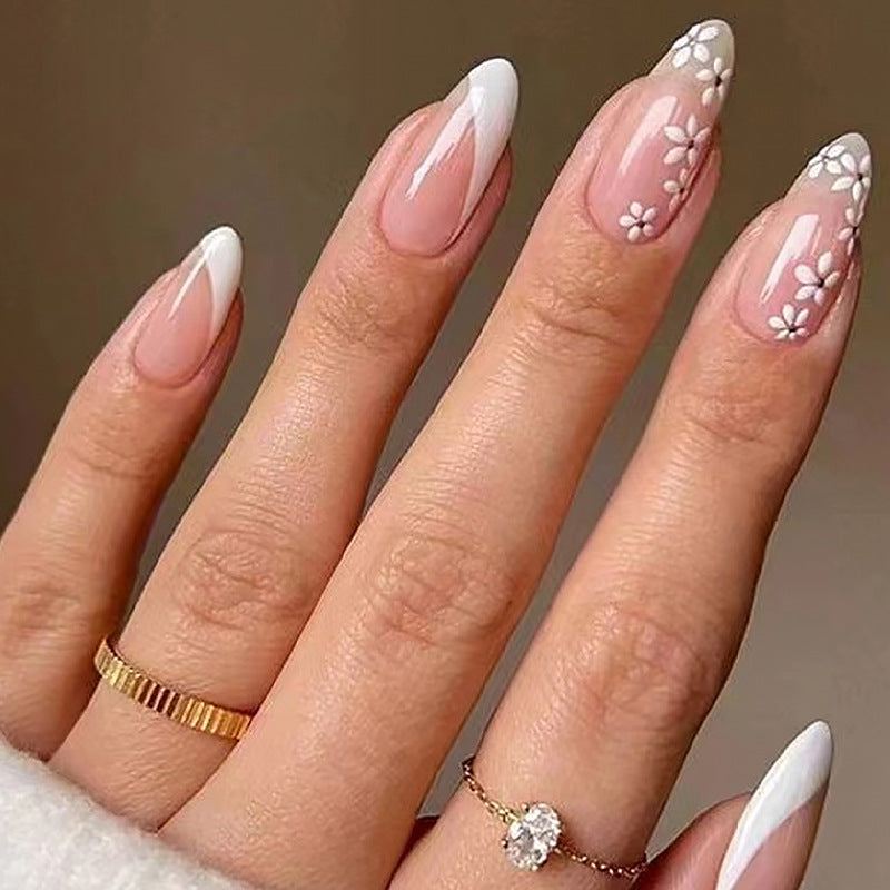Artificial nails with floral minimalism Bowlift
