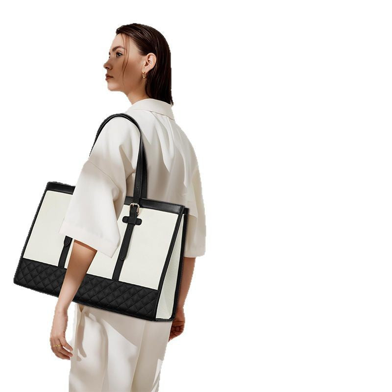 Elegant Tote Bag with Removable Cosmetic Pouch Bowlift