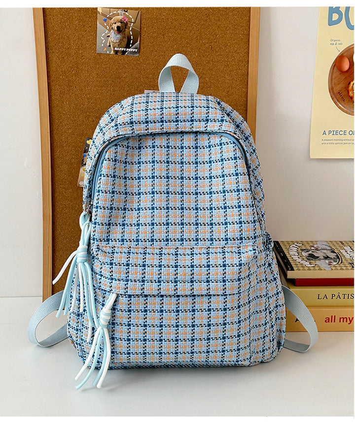 Stylish Plaid Patterned Backpack