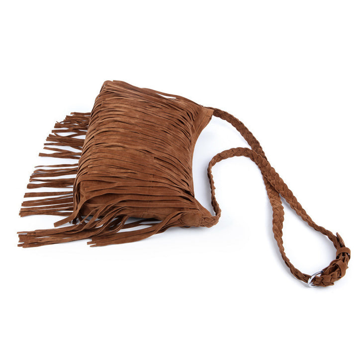 Stylish Fringe Suede Crossbody Bag Bowlift