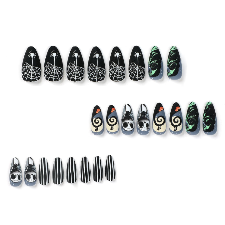 Artistic Halloween Nail Extensions in Gothic Design Bowlift