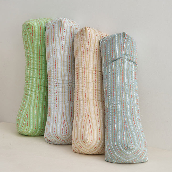 Ergonomic neck roll with stylish striped pattern Bowlift