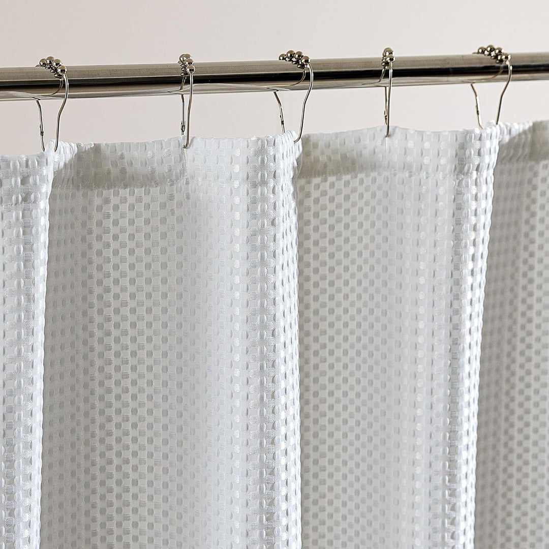 Textured Waffle Shower Curtain Bowlift