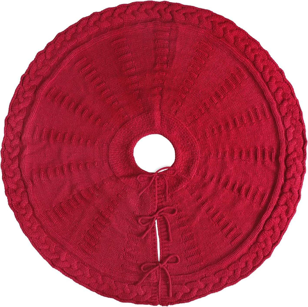 BowLift | Christmas Knitted Tree Skirt Red Decorations