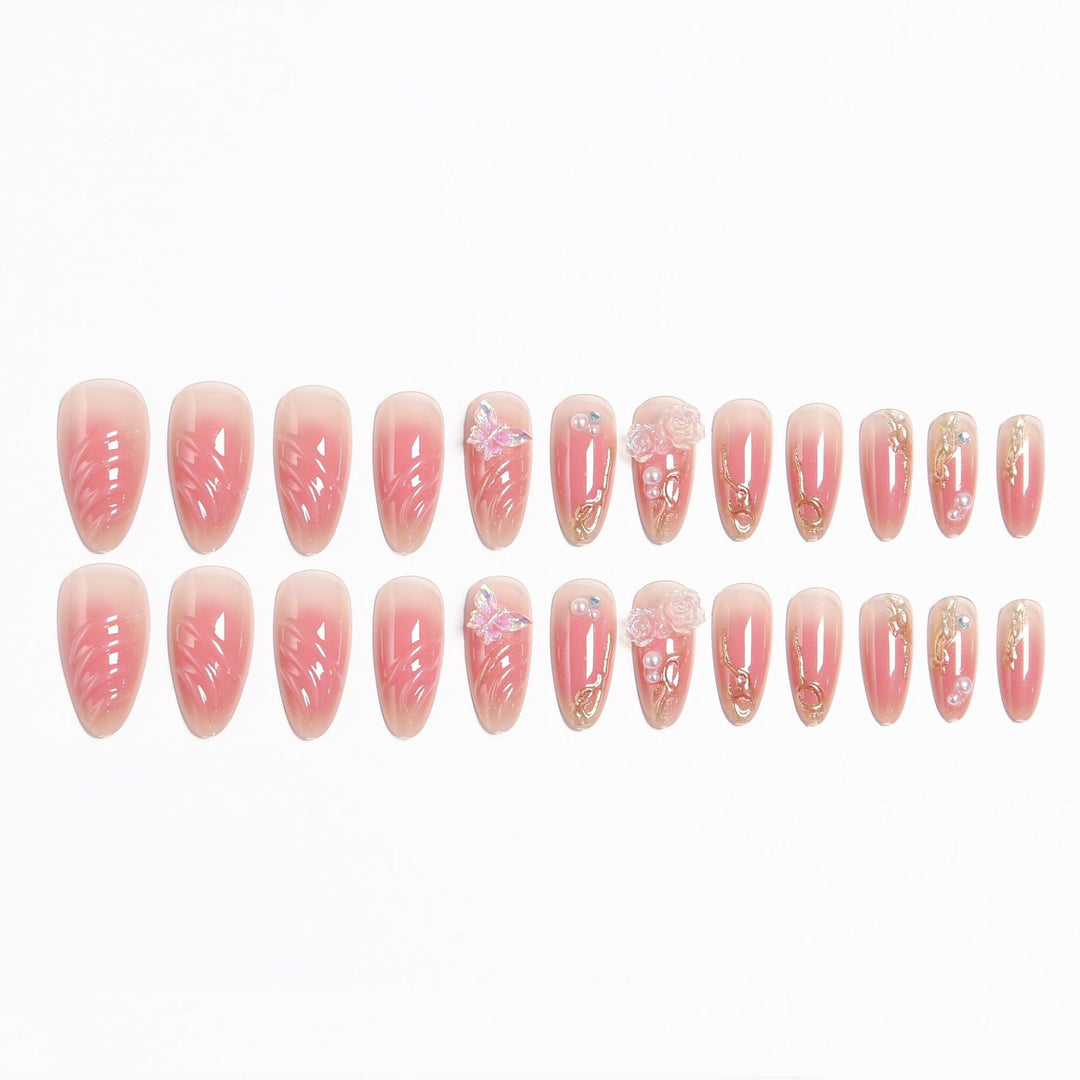 Artificial nail set with elegant blooming 3D decorations Bowlift 1788236934