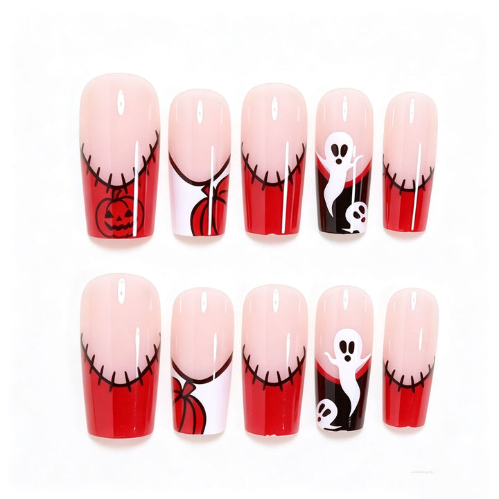 Creative Halloween-Themed Press-On Nail Art Bowlift