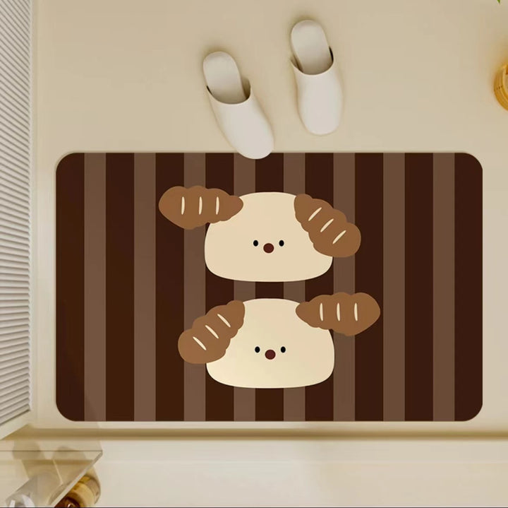 Cute Dog-Themed Bath Mat