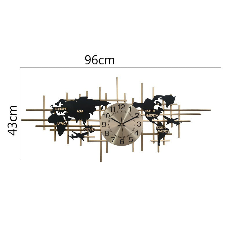 Artistic World Map Wall Clock Bowlift