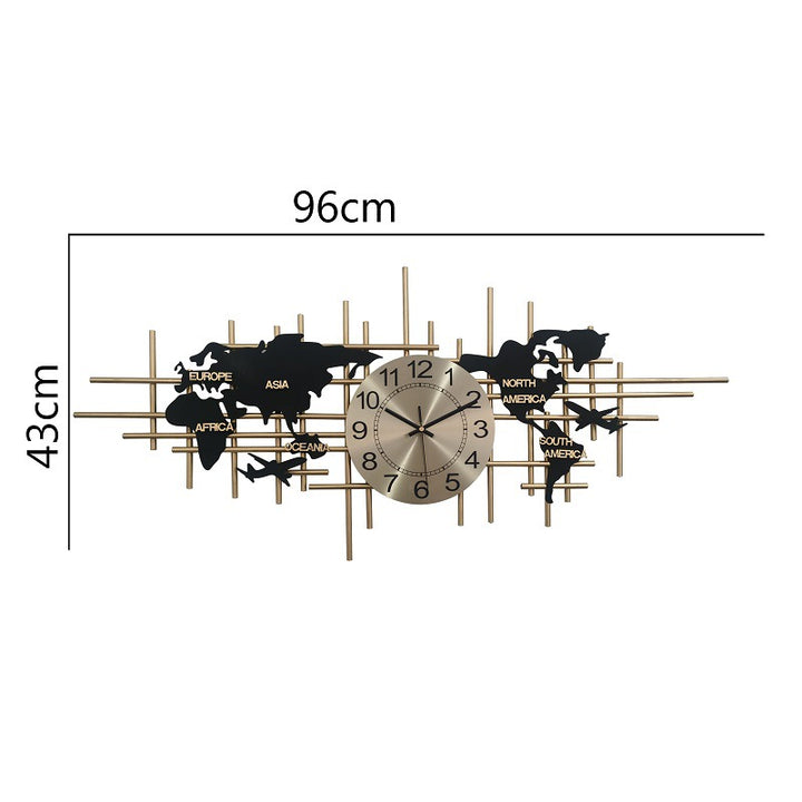 Artistic World Map Wall Clock Bowlift