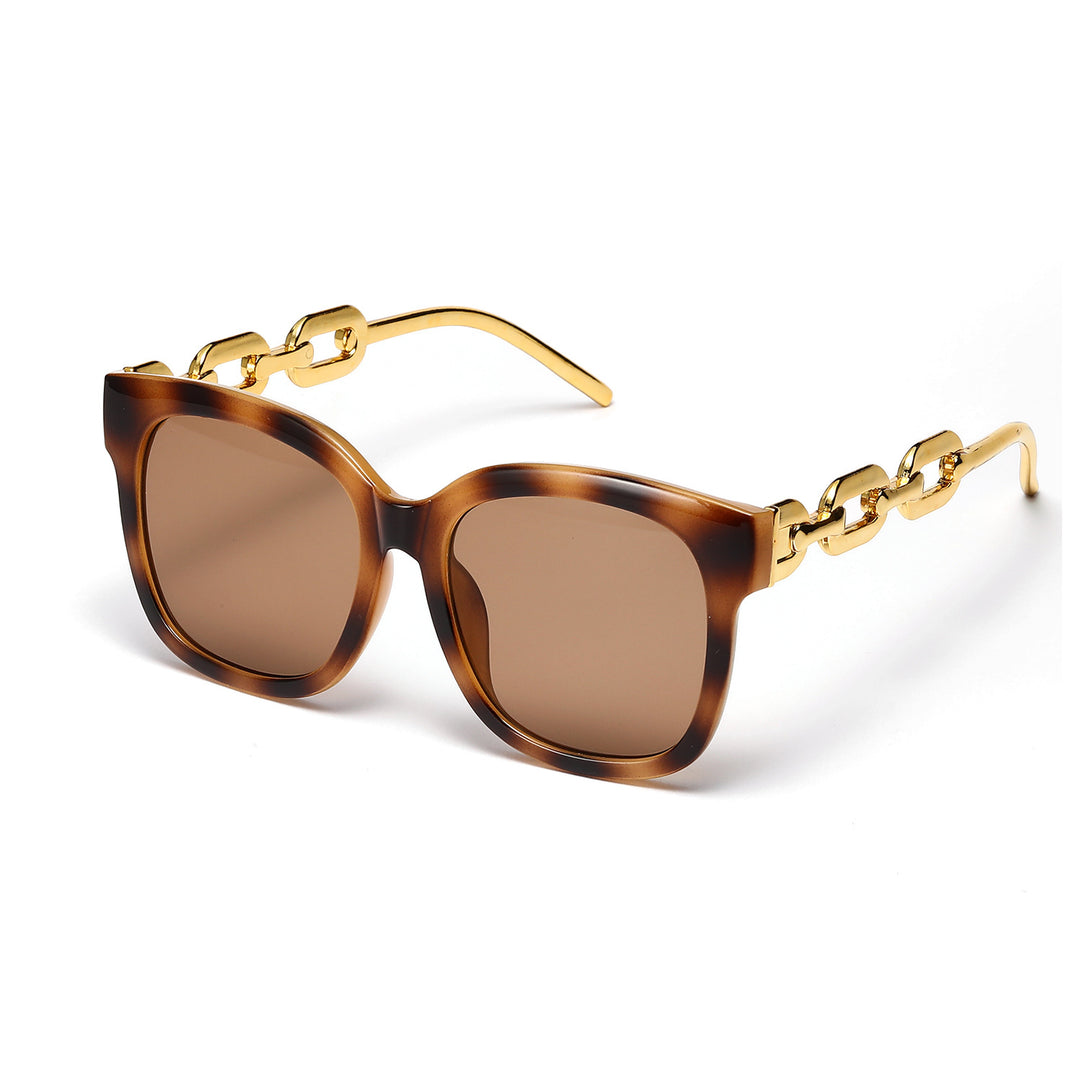 Ladies fashionable oversized sunglasses with luxurious chain frame Bowlift