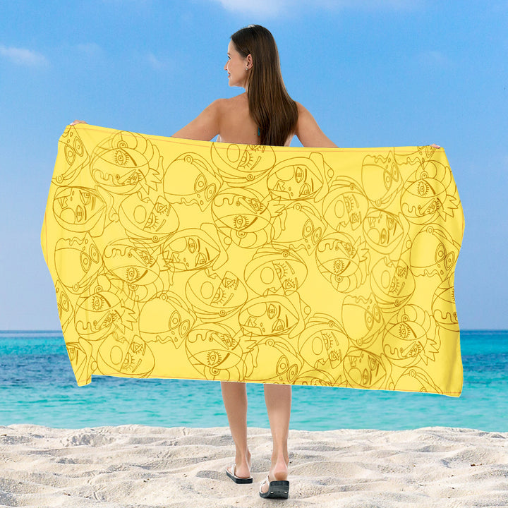 Beach towel with cheerful salamander and ice cream design Bowlift