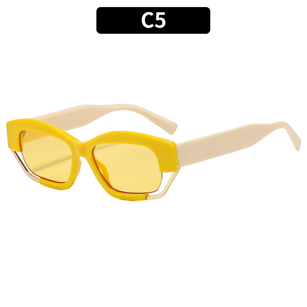 Designer Geometric Frame Sunglasses
