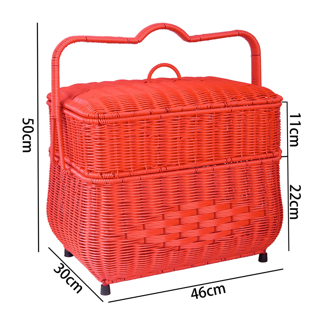 Ladies decorative laundry basket with lid and handle Bowlift