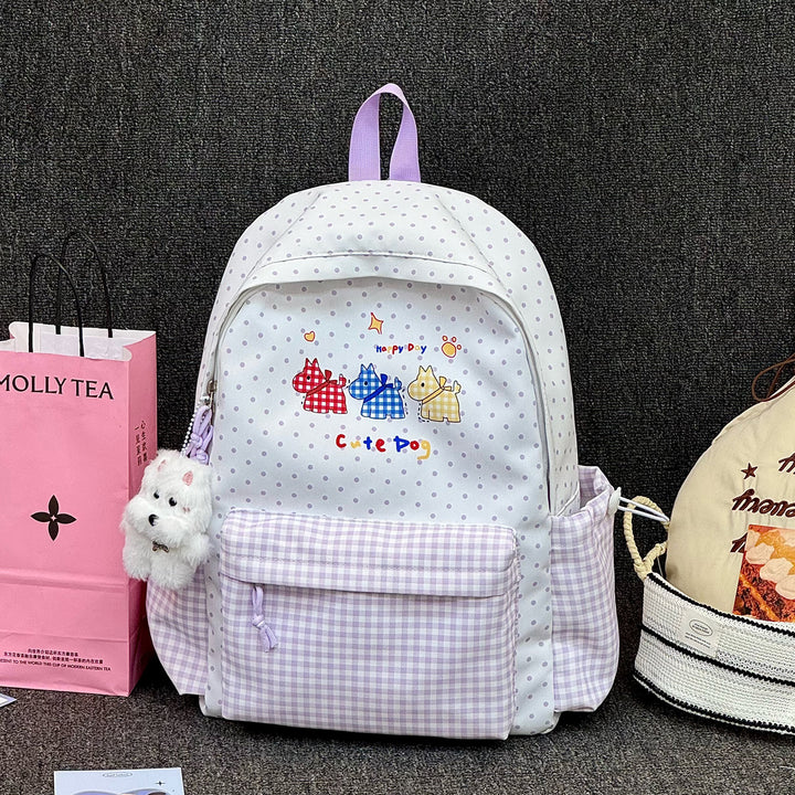 Adorable Illustrated Dog-Themed Backpack