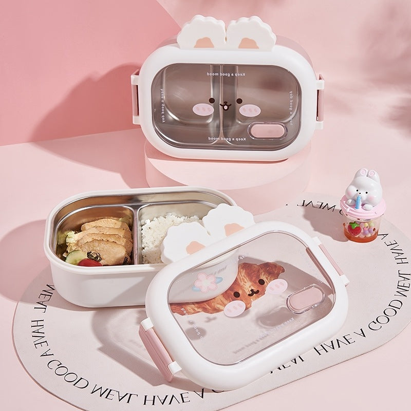 Cute Animal-Themed Multi-Compartment Lunch Container