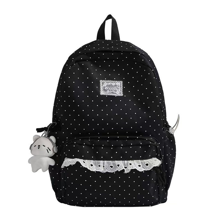 Polka Dot Ruffled Backpack Bowlift