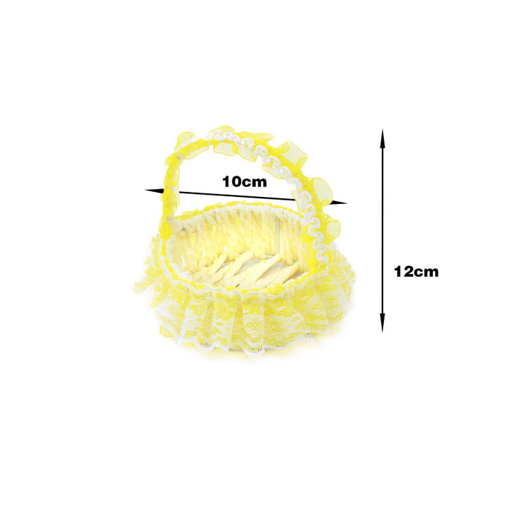 Decorative Lace Trim Woven Basket Bowlift