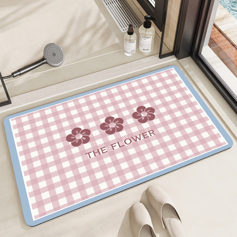 Stylish Floral Patterned Comfort Bath Mat Bowlift